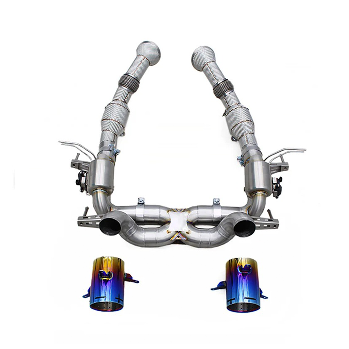 F1 Sound Valved Exhaust System Downpipes for Ferrari SF90 3.9T V8 by Stratec Systems