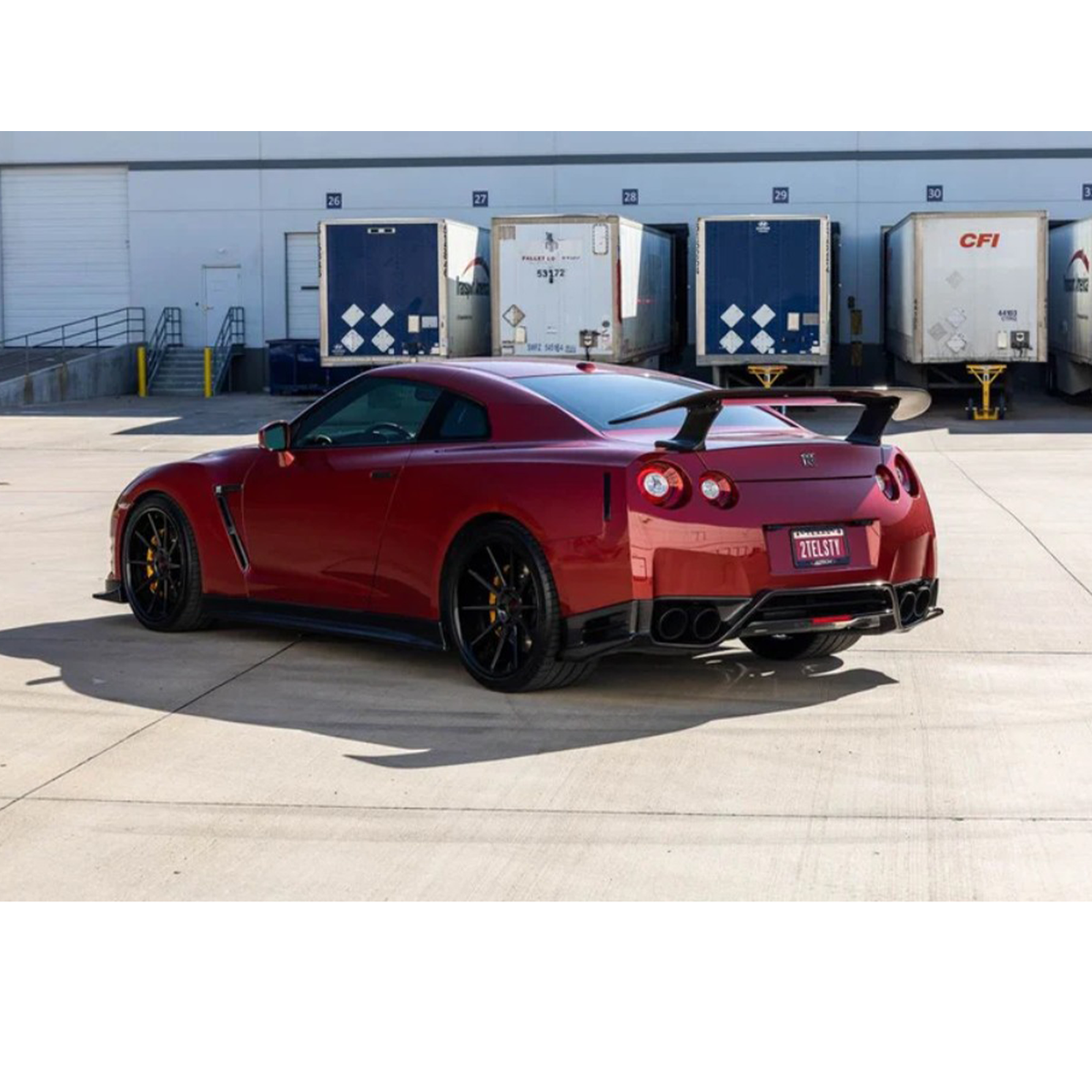 Carbon Fiber Rear Diffuser with Brake Light for Nissan GT R R35 by Stratec Systems