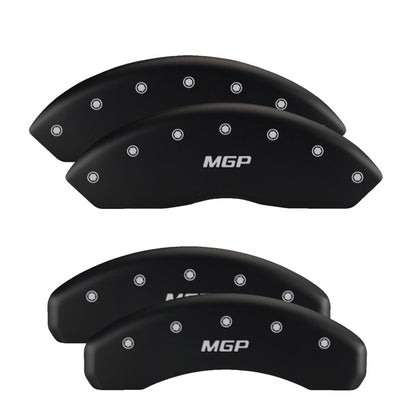 MGP 4 Caliper Covers Engraved Front & Rear Silverado style/SS Red finish silver ch