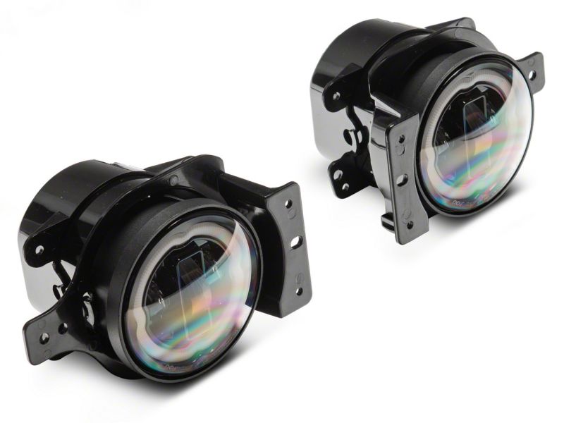 Raxiom 18-23 Jeep Wrangler JL Axial Series 9-In Angel Eye LED Headlights- Blk Housing (Clear Lens)