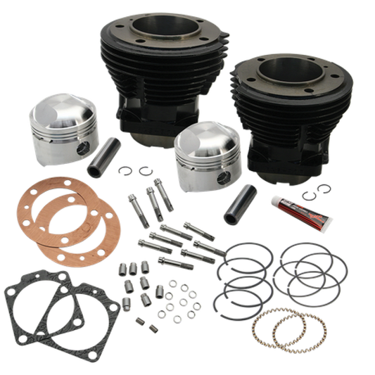 S&S Cycle 66-84 BT 3-31/32in Stroke 3-7/16in Bore 9.0 To 1 Compression Cylinder Kit - Gloss Black