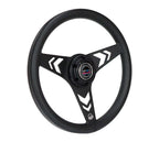 NRG Aluminum Steering Wheel 330mm - Arow Cutout - Ergonomic Grip - Anadized Black