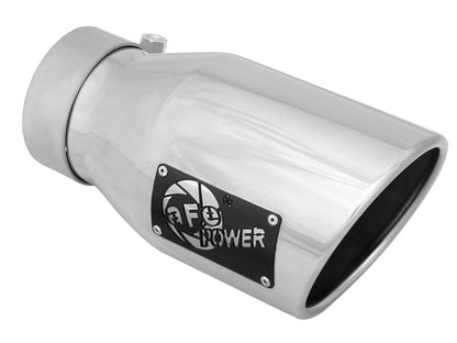 aFe MACH Force-Xp 3in Inlet x 4-1/2in Outlet x 9in Length 304 Stainless Steel Exhaust Tip
