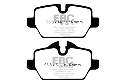 EBC 10+ Mini Countryman 1.6 Cooper Ultimax2 Rear Brake Pads