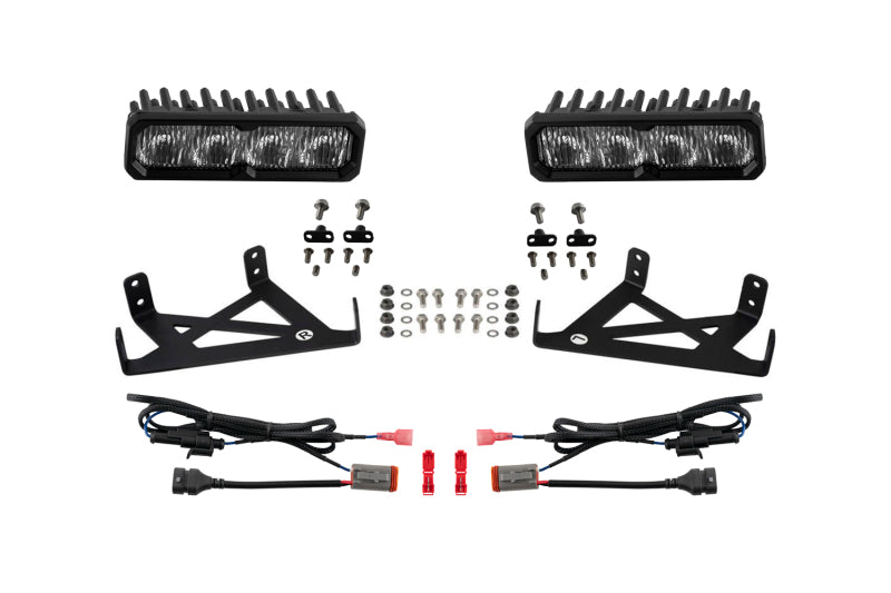 Diode Dynamics 2020-2022 Ford F-250 Super Duty F250 Fog SS6 Sport LED Kit White 6000K