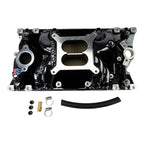 Edelbrock RPM Air-Gap Manifold for Small-Block Chevy Vortec - Black Plasma Finish