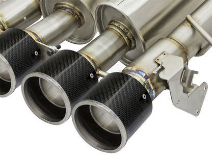 aFe MACHForce XP 3in -2 1/2in Axle Back SS Exhaust w/Carbon Fiber Tips 14-17 Chevy Corvette V8 6.2L