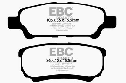 EBC 11-14 Chrysler 200 2.4 Ultimax2 Rear Brake Pads