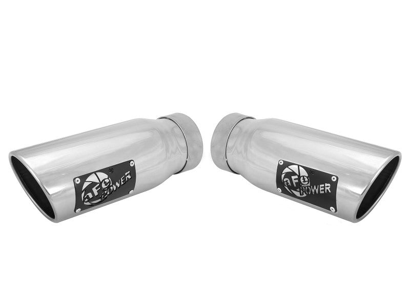 aFe MACHForce-XP 304 Stainless Steel Polished Exhaust Tip 3.5in x 4.5in Out x 12in L Clamp-On