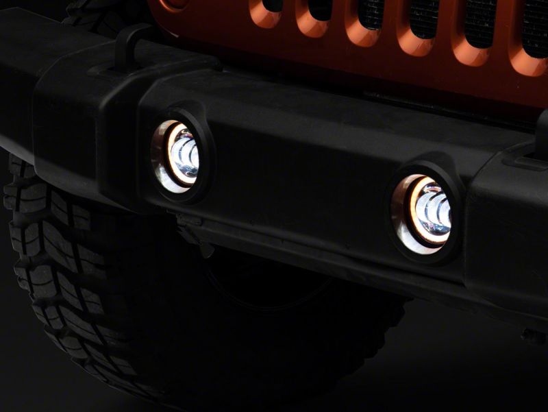 Raxiom 07-23 Jeep Wrangler JK & JL Axial Series Halo LED Fog Lights- Amber