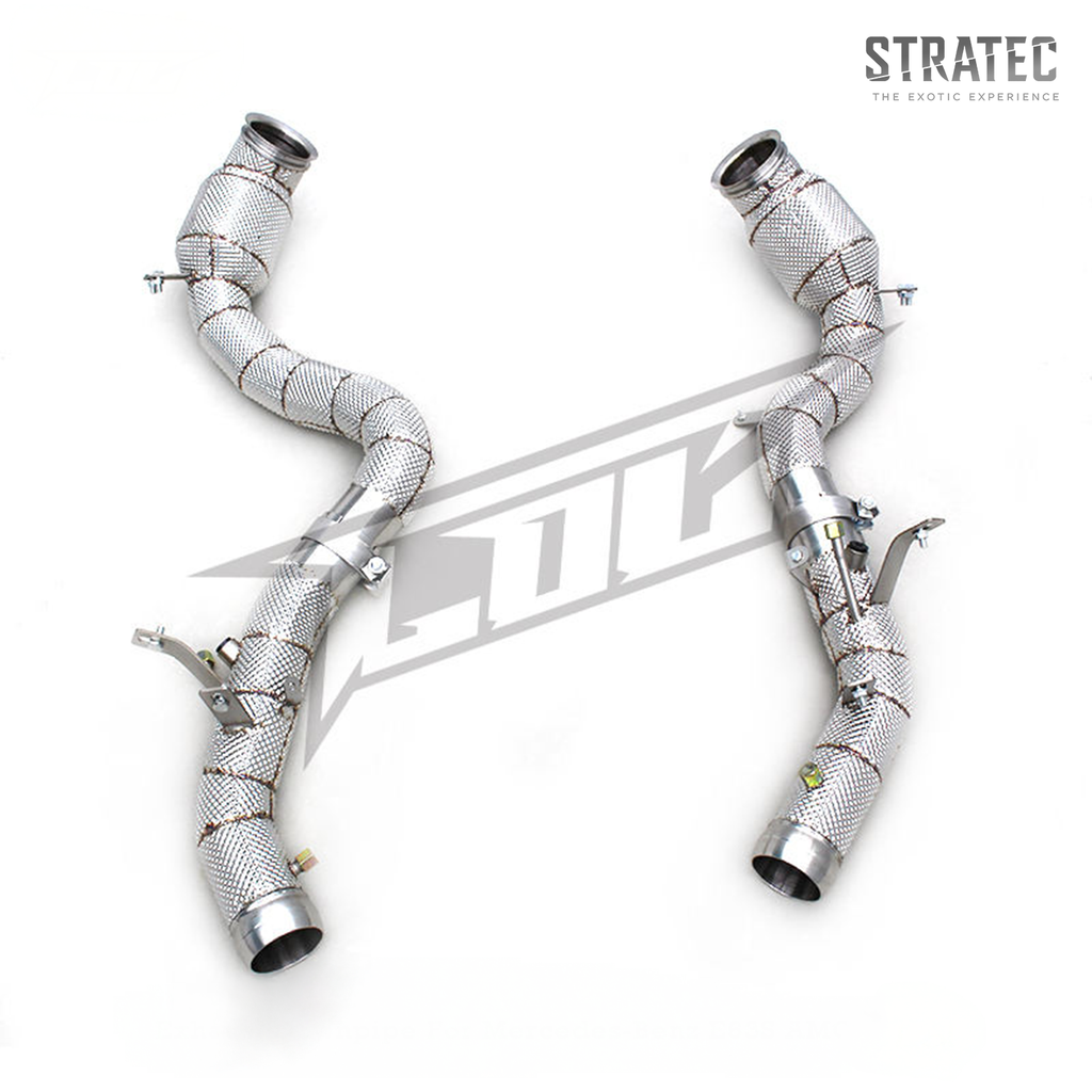 High‑Flow Downpipe with Heat Shield for Mercedes‑Benz E63 / E63S AMG W213 4.0TT - Bull Boost Performance