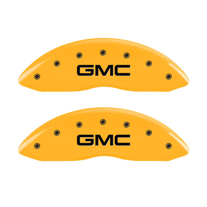 MGP 4 Caliper Covers Engraved Front & Rear GMC Yellow Finish Black Char 2007 GMC Savana 1500