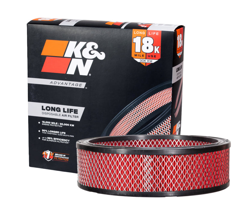 K&N Advantage Air Filter 18K Miles Gm Cars & Trucks V6 V8 1981-1995