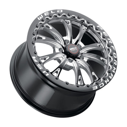 Weld S908 18X10 Belmont Drag Beadlock 5X112 ET40 BS7.1 Gloss Black MIL Dia 78.1