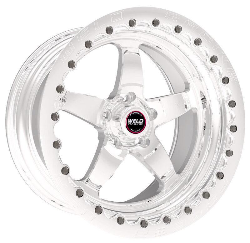 Weld S71 17X11 / 5X115 BP / 6.2in BS Polished Wheel (High Pad) - Polished Single Beadlock MT