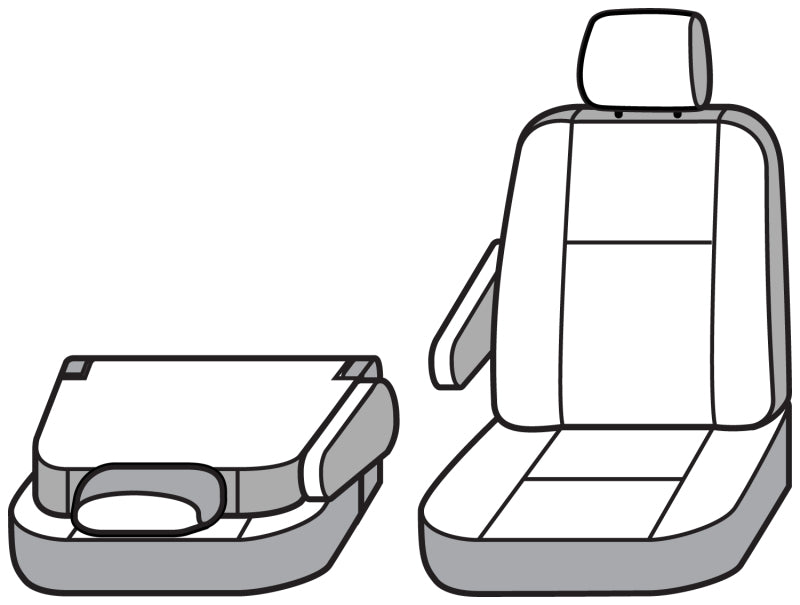 Covercraft 14-23 Ford Transit Polycotton SeatSaver Custom Front Row Seat Covers-Tan