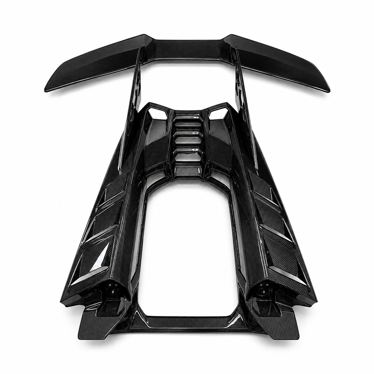 DF Upgrade Dry Carbon Fiber Engine Deck Rear Spoiler Wing Kit for Lamborghini Revuelto by Stratec Systems