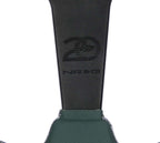NRG Steering Wheel 1.5in Dish 350mm Black Perforated Leather - Emerald Stitching - Reinforced Spoke