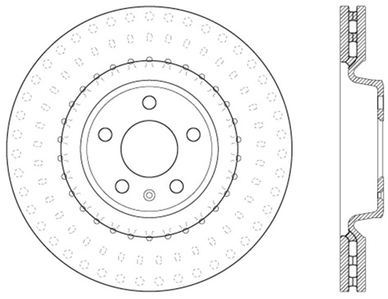 StopTech 12 Audi A6 Quattro/11-12 A7 Quattro/13 Q5/7-11/13 S4/12 S5 Front Right Drilled Cryo Rotor