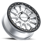 Raceline A14SB Alpha 15x7in /  BP / 25mm Offset / 68mm Bore - Hyper Silver w/Black Ring