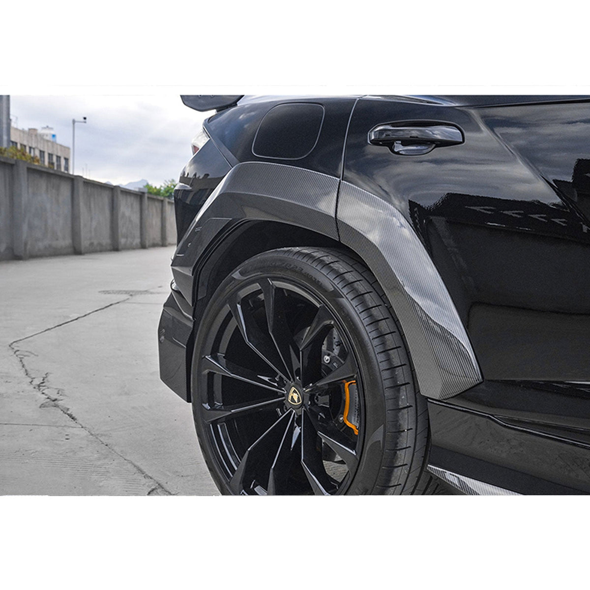 IMP Style Carbon Fiber Rear Wide Fender Flares for Lamborghini Urus Truck by Stratec Systems