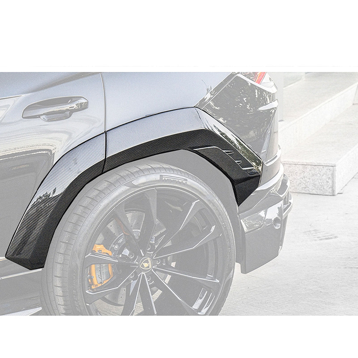 IMP Style Carbon Fiber Rear Wide Fender Flares for Lamborghini Urus Truck by Stratec Systems
