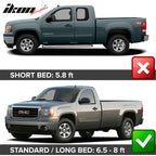 2007-2013 GMC Sierra 1500 6.7 8.2Ft Long Bed Black Fender Flare PP 4PC