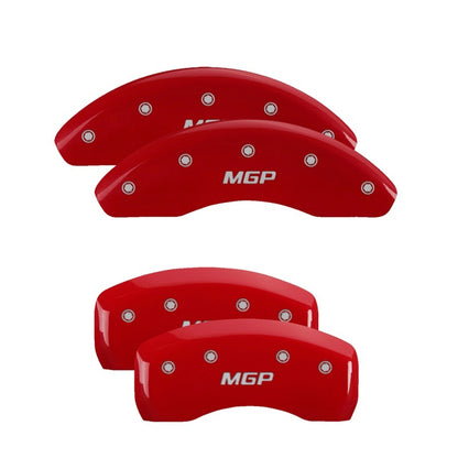 MGP 2 Caliper Covers Engraved Front Bowtie Yellow Finish Blk Char 05 Chevy Silverado 1500