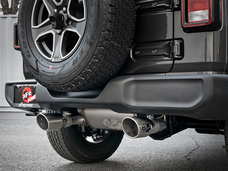 aFe Rebel Series 2.5in 409 SS Cat-Back Exhaust w/ Polished Tips 18-19 Jeep Wrangler (JL) V6 3.6L