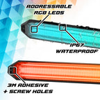 XK Glow 6in XKmax DRL Truck Grill Flexible Light App Cntl Bar 2pc