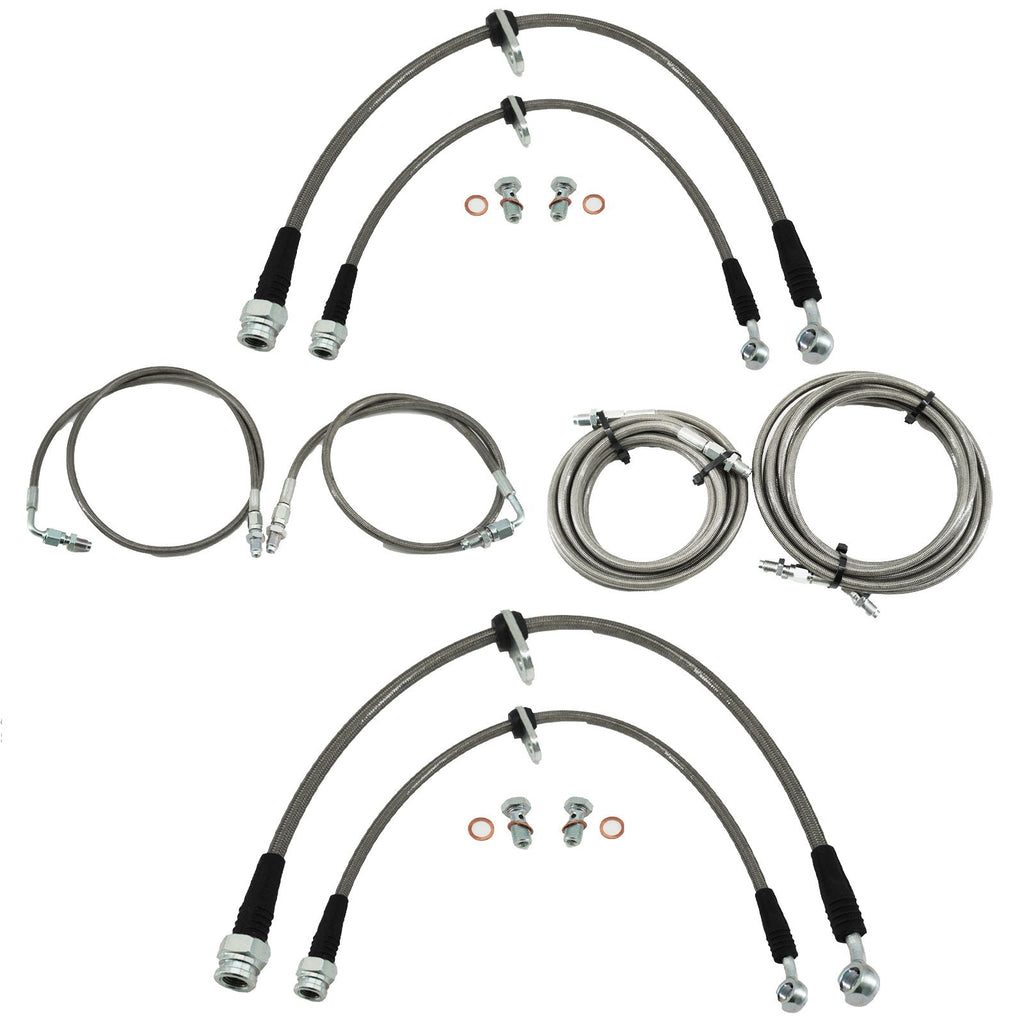 Front & Rear Brake Line Replacement Kit For 92-95 Honda Civic w/rear disc - Bull Boost Performance