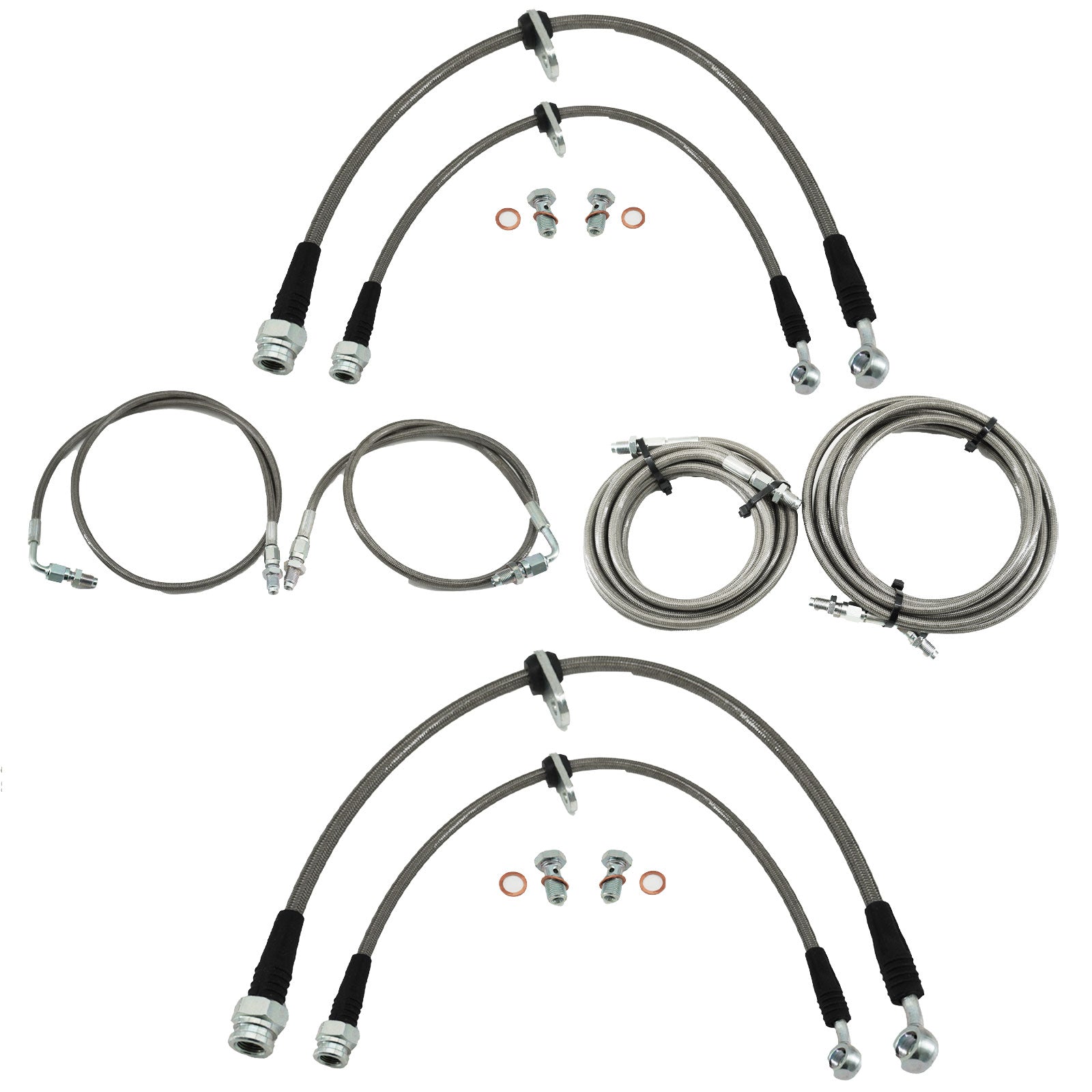 Front & Rear Brake Line Replacement Kit For 92-95 Honda Civic w/rear disc - Bull Boost Performance