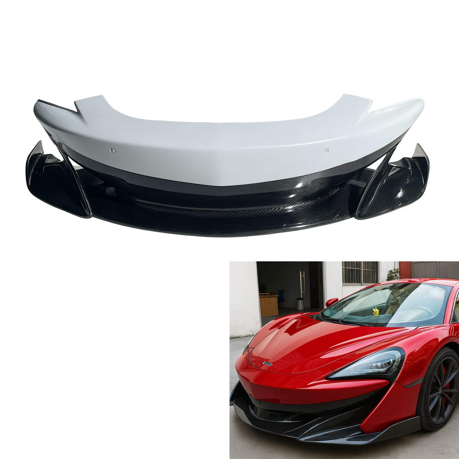 600LT Style Carbon Fiber Front Bumper for McLaren 540C 570S 600LT - Bull Boost Performance