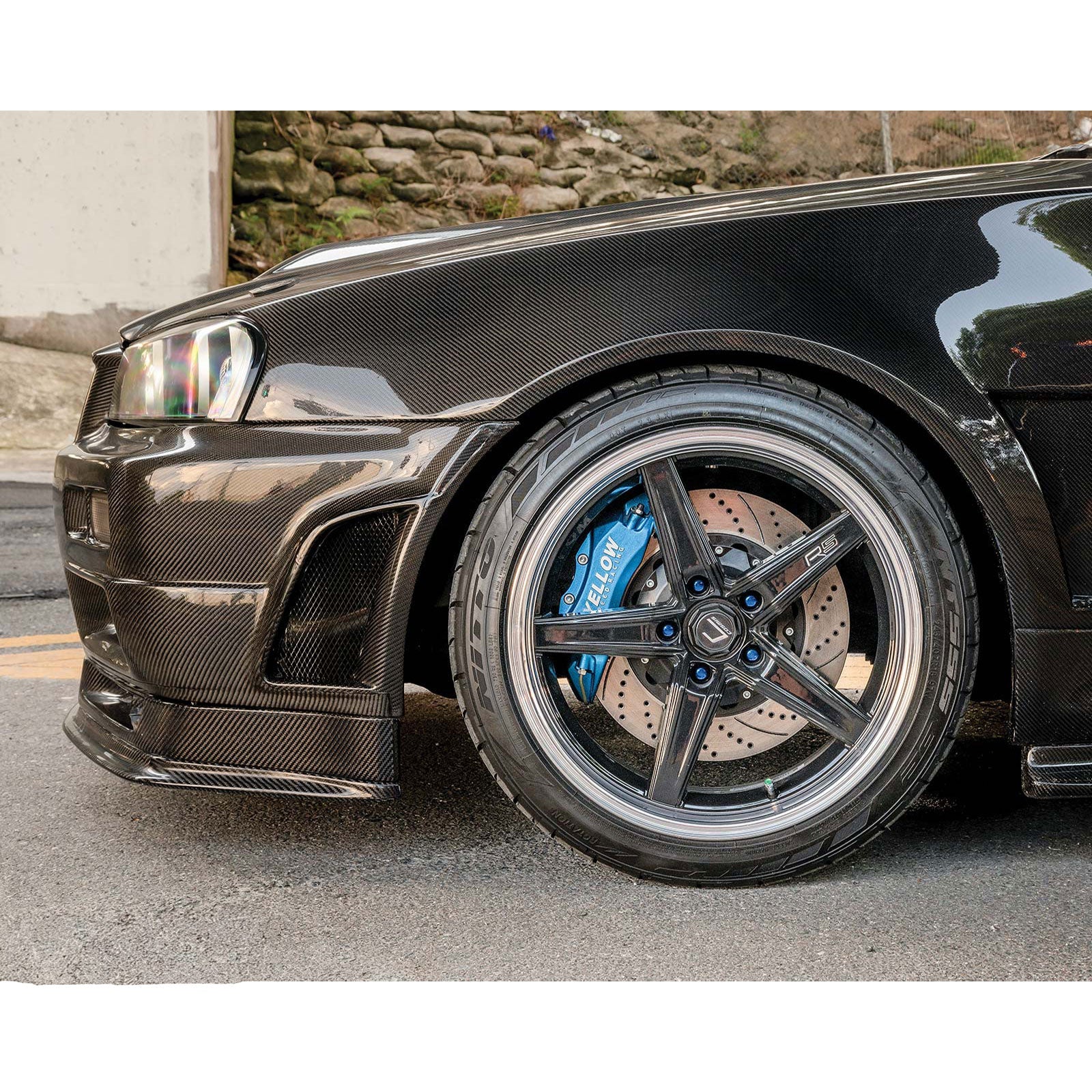 Dry Carbon Fiber Z Tune Style Front Bumper for Nissan Skyline R34 - Bull Boost Performance
