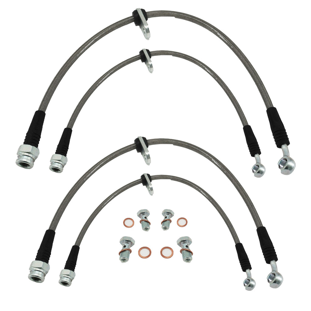 Stainless Steel Front and Rear Brake Line Kit for 96-00 Honda Civic w/ rear disc - Bull Boost Performance