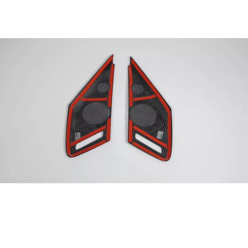 Dry Carbon Fiber Door Speaker Cover Trim for Chevrolet Corvette C8 - Bull Boost Performance