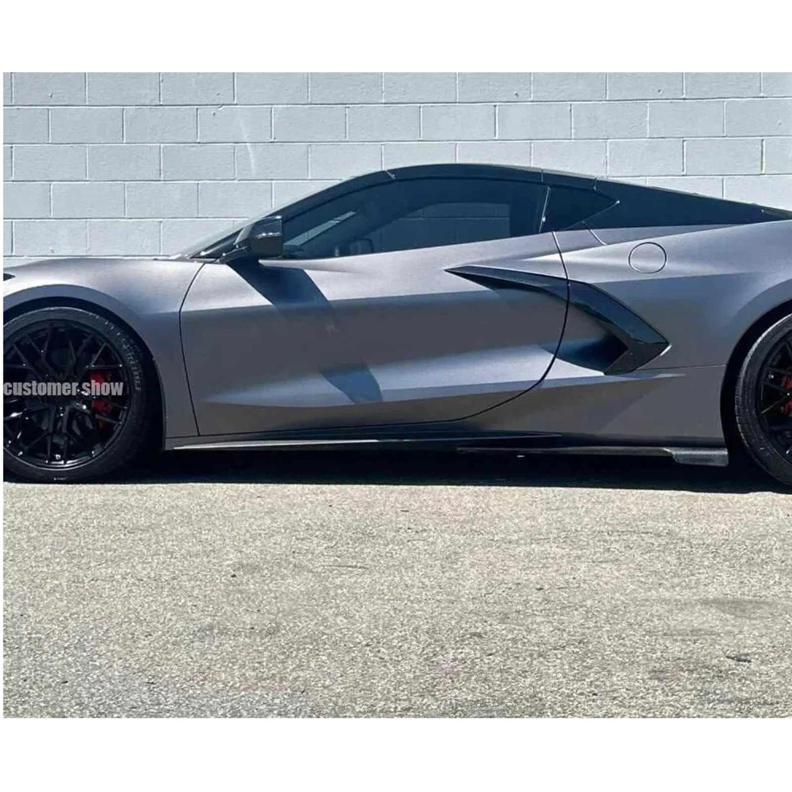 Dry Carbon Fiber Side Skirts Extension Panel for Chevrolet Corvette C8 - Bull Boost Performance