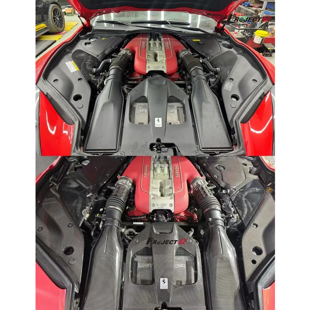 Dry Carbon Fiber Engine Interior Kit for Ferrari 812 Superfast by Stratec Systems