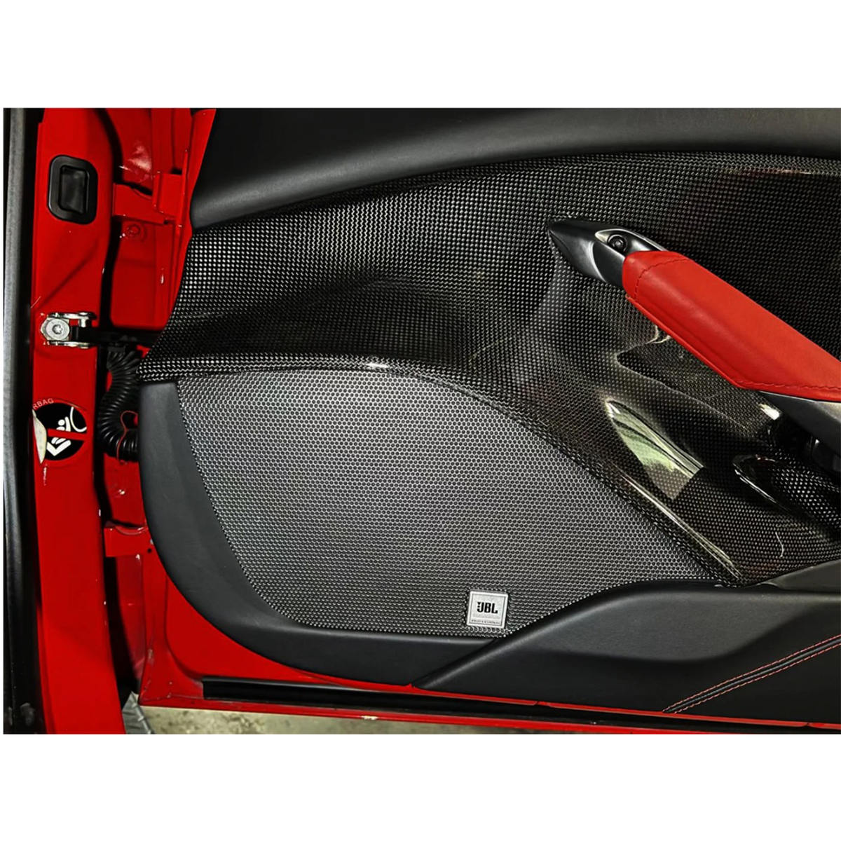 Carbon Fiber Interior Door Trim for Ferrari 488 GTB by Stratec Systems