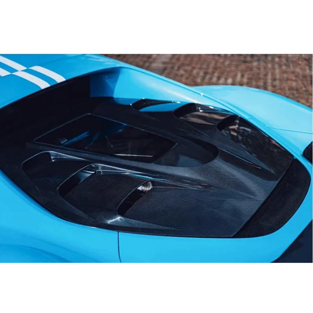 Carbon Fiber Engine Tail Transparent Window Cover for Ferrari 296 GTB by Stratec Systems