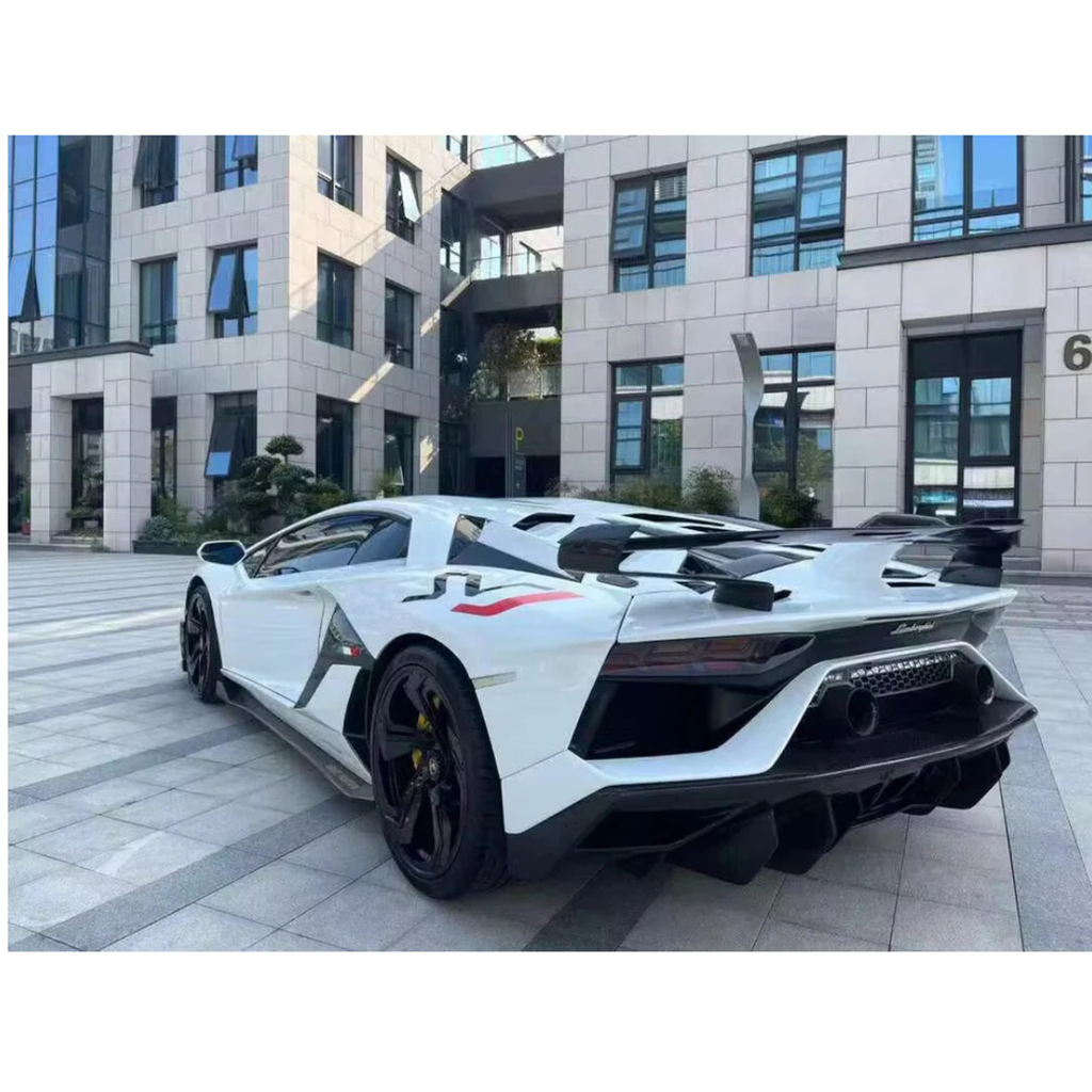 SVJ Style Dry Carbon Fiber Rear Wing Engine Hood Lid for Lamborghini Aventador LP700 LP720 LP740 LP750 Coupe - Bull Boost Performance
