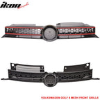 Fits 10-14 Golf MK6 Mesh GTI Black Red Front Grille Logo Base - ABS