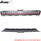 2015-2016 VW Golf MK7 GTI Style Black W/ Red Trim Front Grille ABS