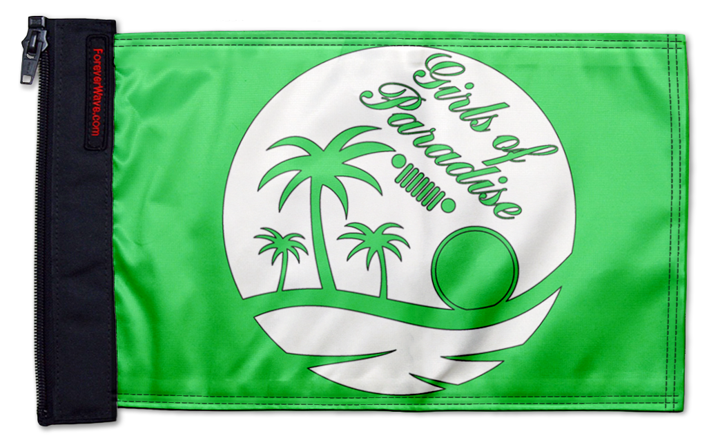 Girls Of Paradise 12"x18" Forever Wave Flag for Jeep Wrangler JKU 4-Door 2007-2018