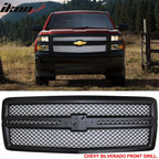 2014-2015 Chevy Silverado 1500 B Style Black Front Bumper Grille ABS