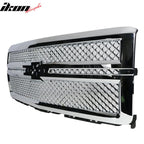 2014-2015 Chevy Silverado 1500 B Style Silver Front Bumper Grille ABS