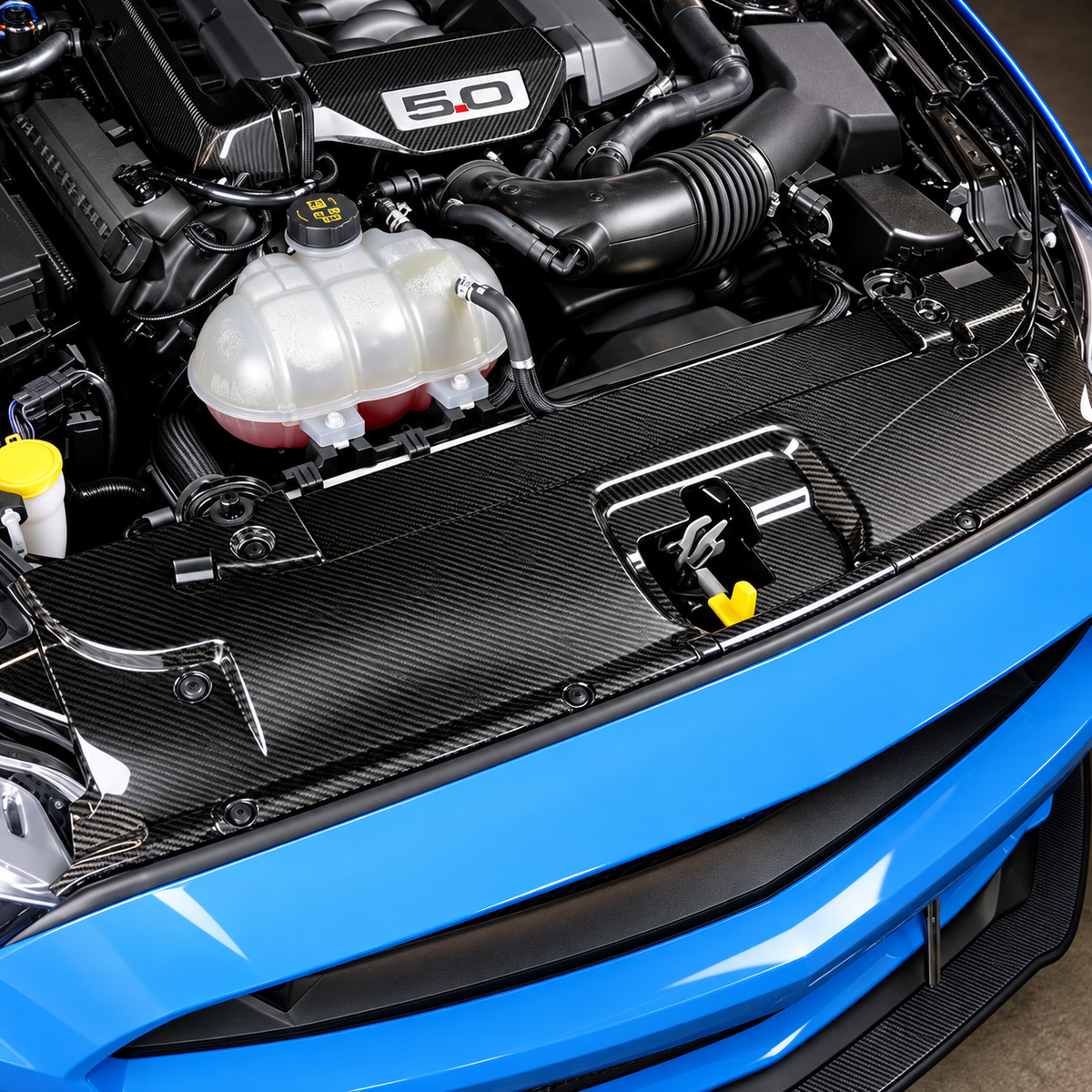 Carbon Fiber Radiator Cooling Plate Cover for Ford Mustang by Stratec Systems