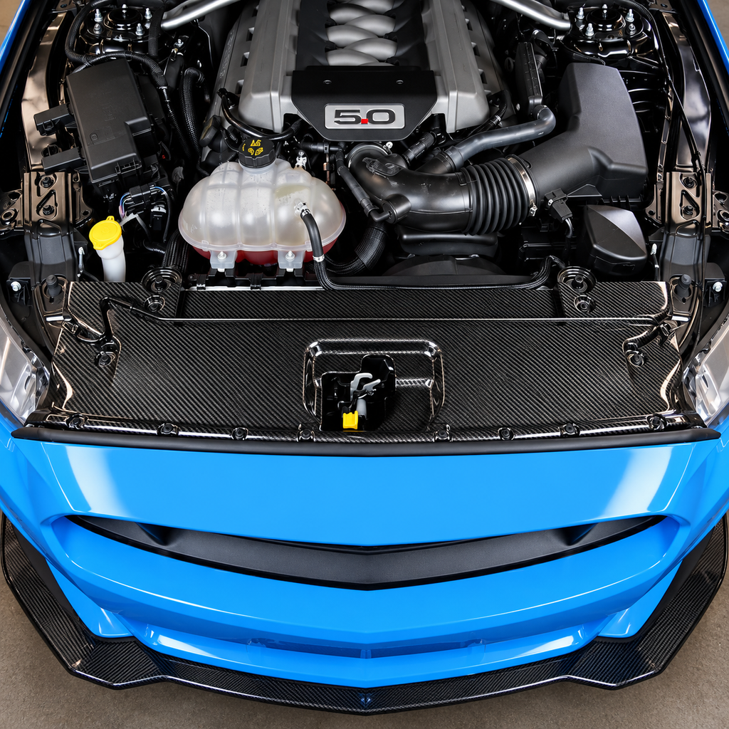 Carbon Fiber Radiator Cooling Plate Cover for Ford Mustang by Stratec Systems