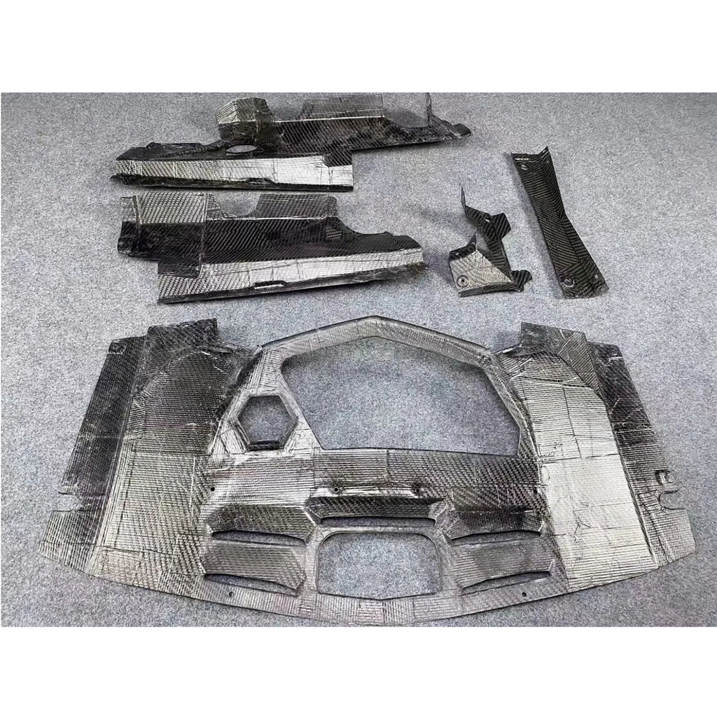 Dry Carbon Fiber Full Engine Bay Cover Set for Lamborghini Aventador LP700 LP720 LP750 - Bull Boost Performance