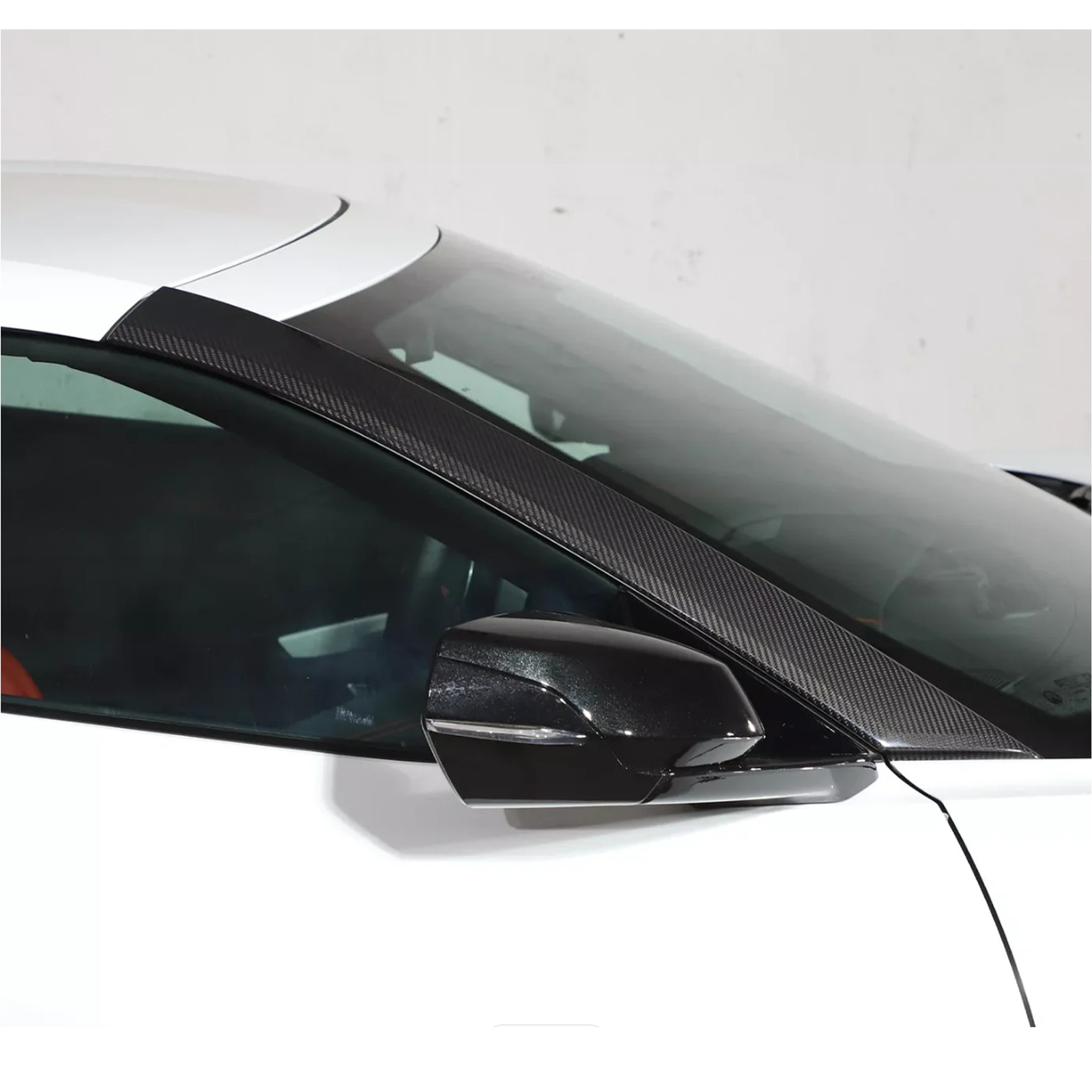 Dry Carbon Fiber A‑Pillar Cover Trim for Chevrolet Corvette C8 - Bull Boost Performance